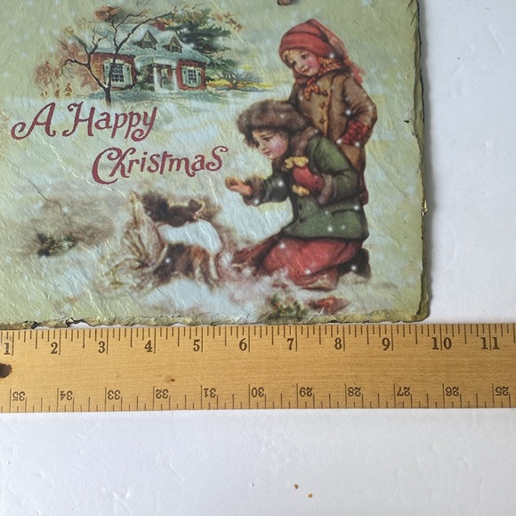 Vintage Christmas Scene slate wall decoration - Picture 6 of 7